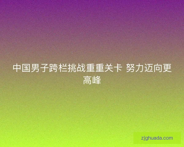 中国男子跨栏挑战重重关卡 努力迈向更高峰